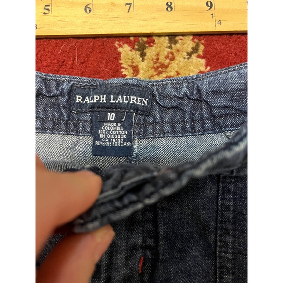Vintage Embroidery Little Girl Ralph Lauren Denim Mini Preppy Skirt Size 10 - Picture 4 of 7